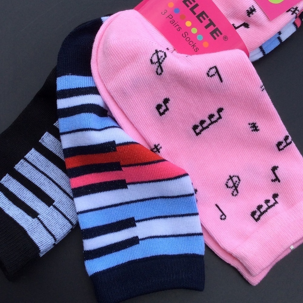 3-pack Women’s Music Theme Socks